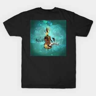 Wondeful violin with piano and flowers T-Shirt